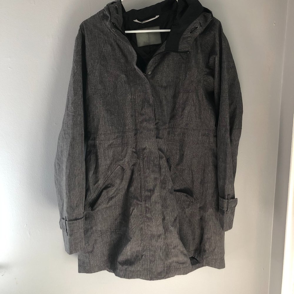 Athleta Waterproof Rainfall Rain Jacket Gray Blac… - image 2